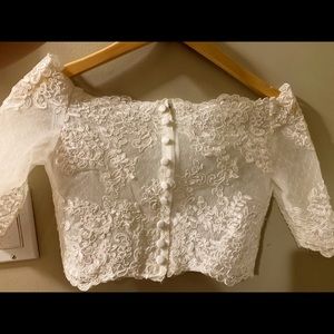 Tops - Ivory lace Wedding dress topper Tops - Ivory lace Wedding dress topper